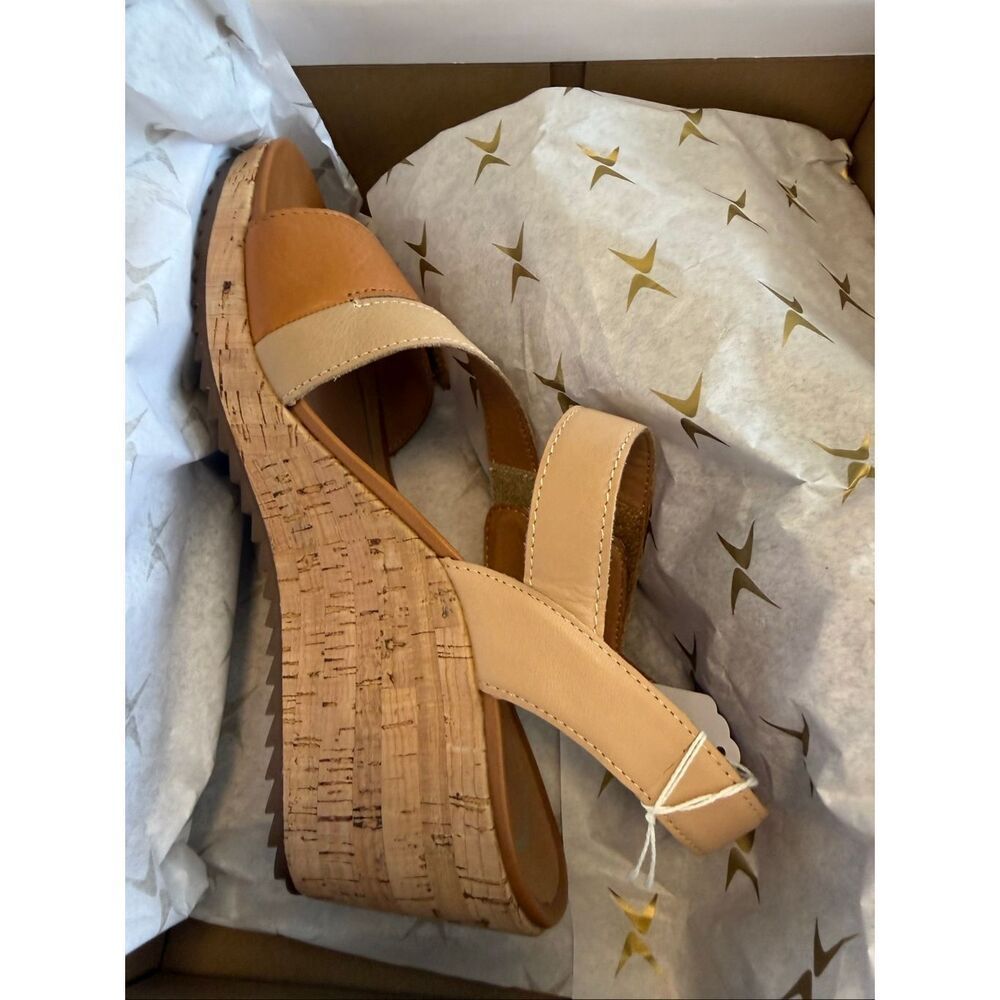 NEW Aetrex Madelyn Quarter Strap Wedge Sandal in Ginger Multi Leather Summer - Picture 11 of 11